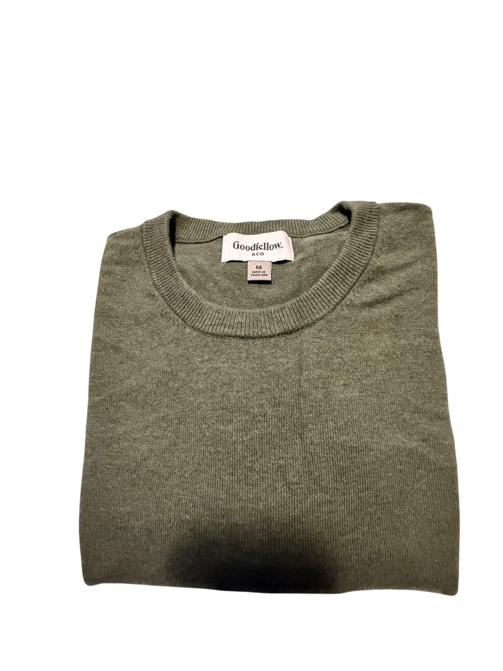 Goodfellow Crewneck Sweater M Olive Green Casual Minimalist Normcore - Picture 3 of 6